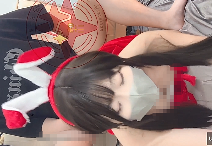星十三 圣诞制服套装！双马尾母狗跪在地上，含情脉脉的给金主爸爸舔鸡巴，嫩逼在镜子里一览无余，各种姿势享受性爱过程