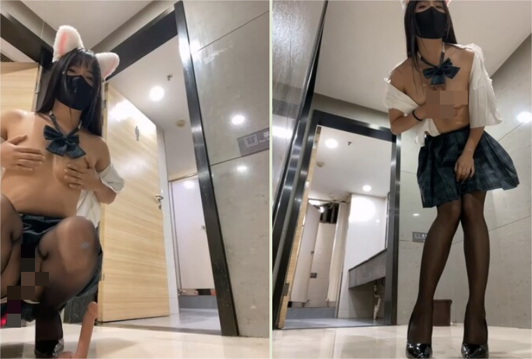 【公厕战神】lyuu❤️2025新晋最强户外少女人美又爱玩刺激，厕所里跳蛋阳具自慰，嗞嗞的淫水声4V 1.29G