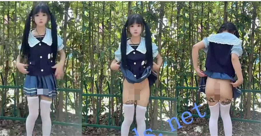 抖音【呆呆呓宝宝呓】极品可爱萝莉户外撒尿自慰福利  【9v516MB】